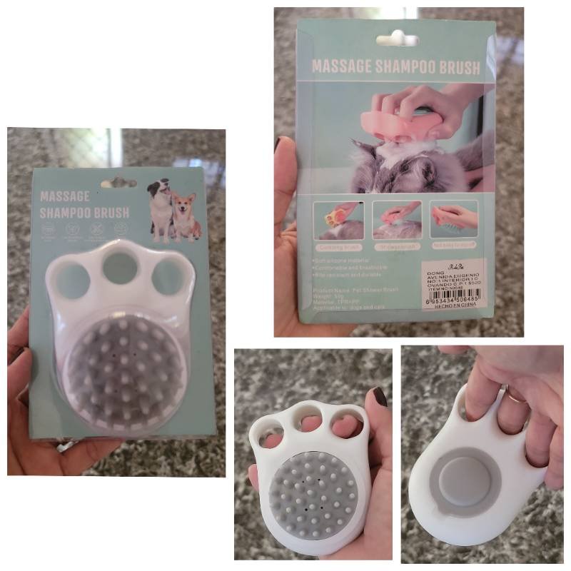 Cepillo dispensador de champú, para mascotas 🐶🐱