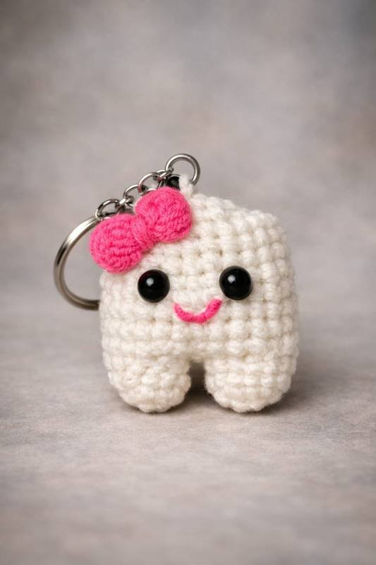 Llavero: Muela de Algodón 🦷 🌸