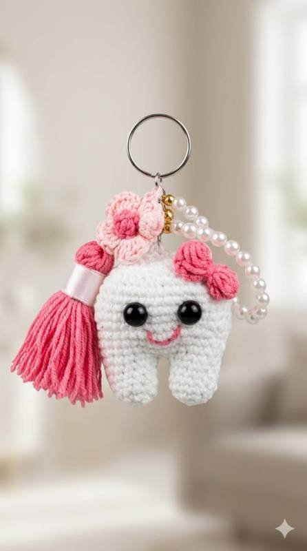 Llavero: Muela de Algodón  pro🦷 🌸