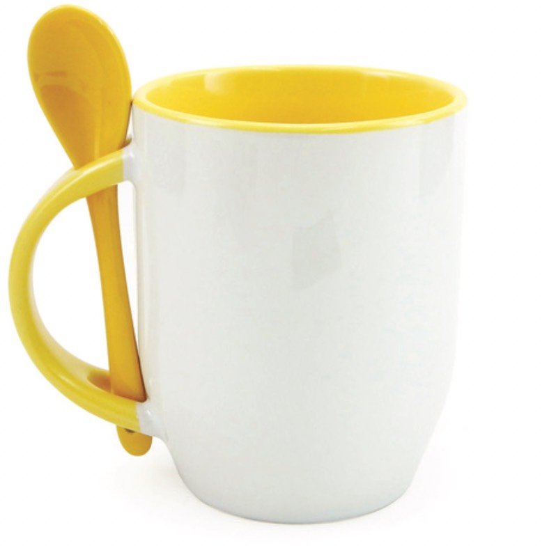 Taza de Cerámica con Cuchara (8 Oz)